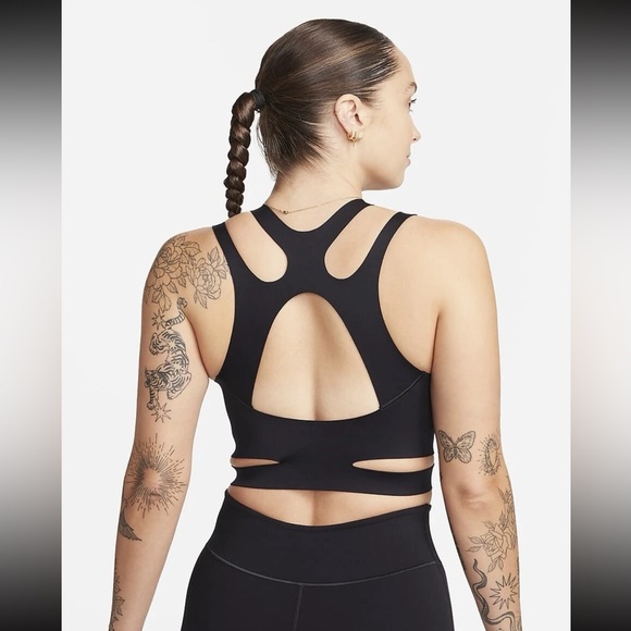 Nike FutureMove Light Support Black Sports Bra Non Padded Strappy Sz L NEW - Picture 4 of 5
